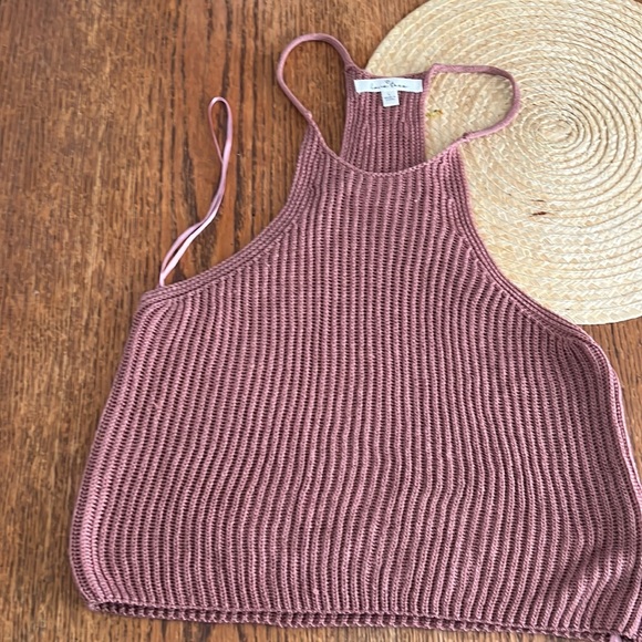 Love Tree Crochet Rib Racerback Tank Top Size Large - Picture 5 of 11